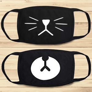 Cat, Bear Face Mask, Cute, Washable Cotton 2